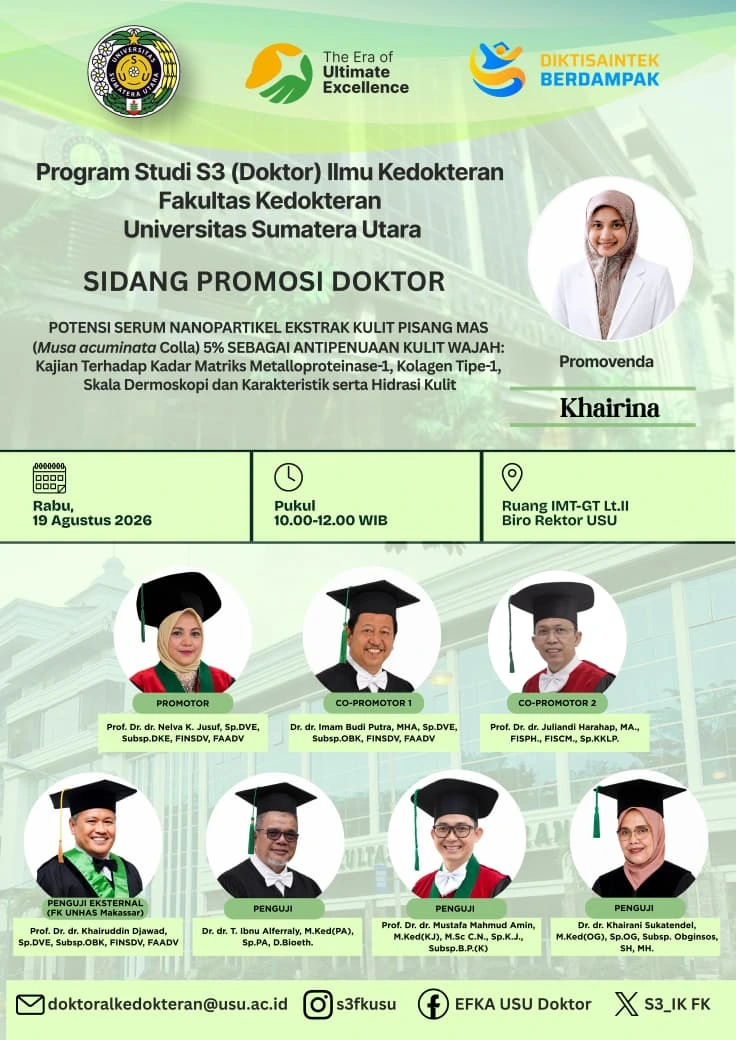 Sidang Promosi Doktor Dr. dr. Khairina, M.Ked(DV), Sp.KK